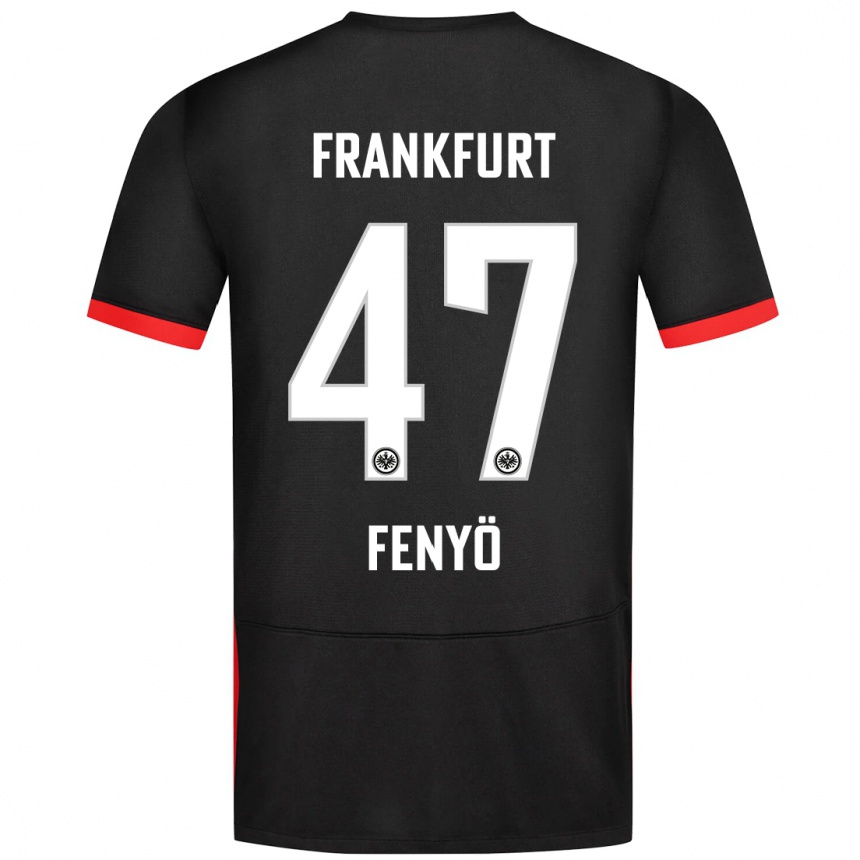 Női Labdarúgás Noah Fenyö #47 Fekete Idegenbeli Jersey 2024/25 Mez Póló Ing