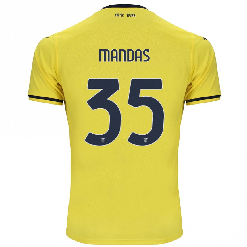 Női Labdarúgás Christos Mandas #35 Sárga Idegenbeli Jersey 2024/25 Mez Póló Ing