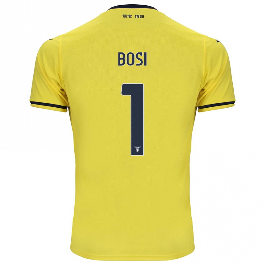 Női Labdarúgás Gioele Bosi #1 Sárga Idegenbeli Jersey 2024/25 Mez Póló Ing