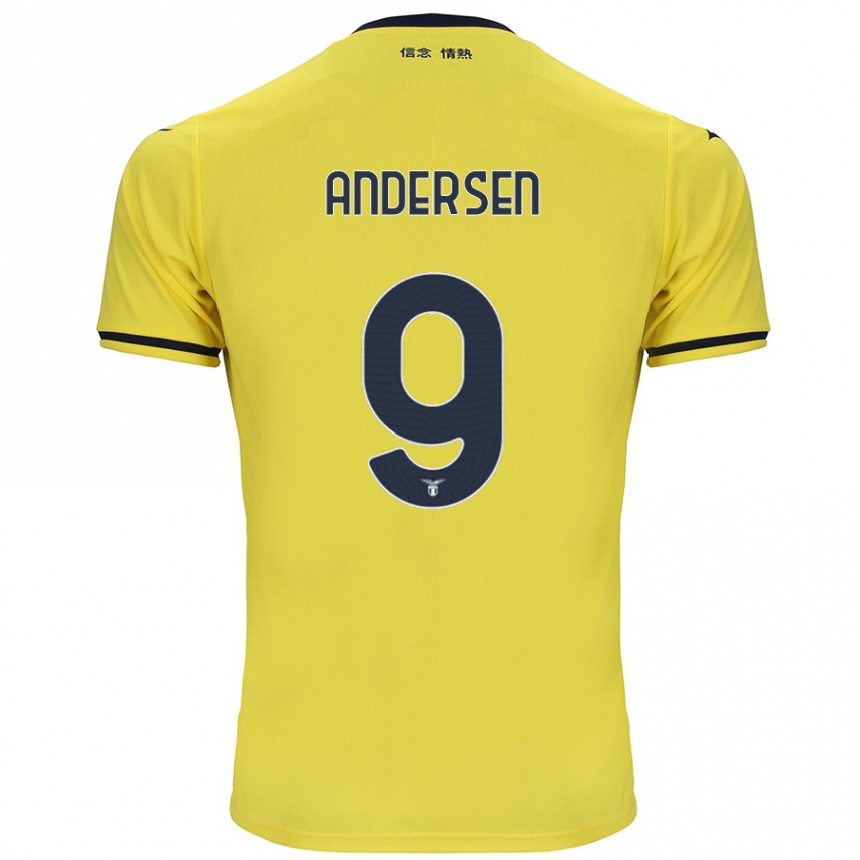 Női Labdarúgás Signe Holt Andersen #9 Sárga Idegenbeli Jersey 2024/25 Mez Póló Ing