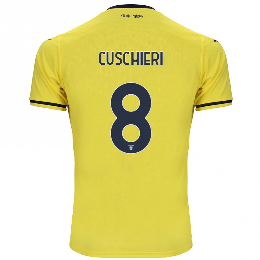 Női Labdarúgás Rachel Cuschieri #8 Sárga Idegenbeli Jersey 2024/25 Mez Póló Ing