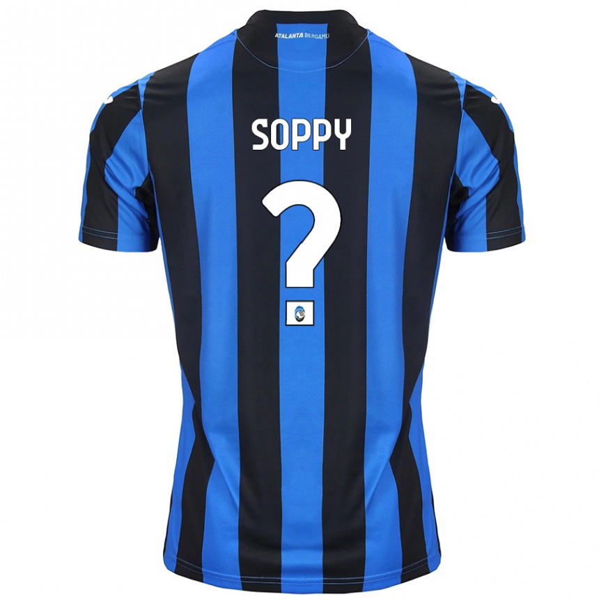 Gyermek Labdarúgás Brandon Soppy #0 Kék Fekete Hazai Jersey 2024/25 Mez Póló Ing