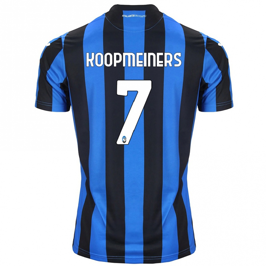 Gyermek Labdarúgás Teun Koopmeiners #7 Kék Fekete Hazai Jersey 2024/25 Mez Póló Ing