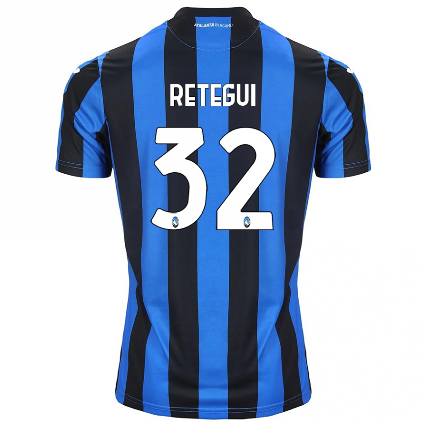 Gyermek Labdarúgás Mateo Retegui #32 Kék Fekete Hazai Jersey 2024/25 Mez Póló Ing