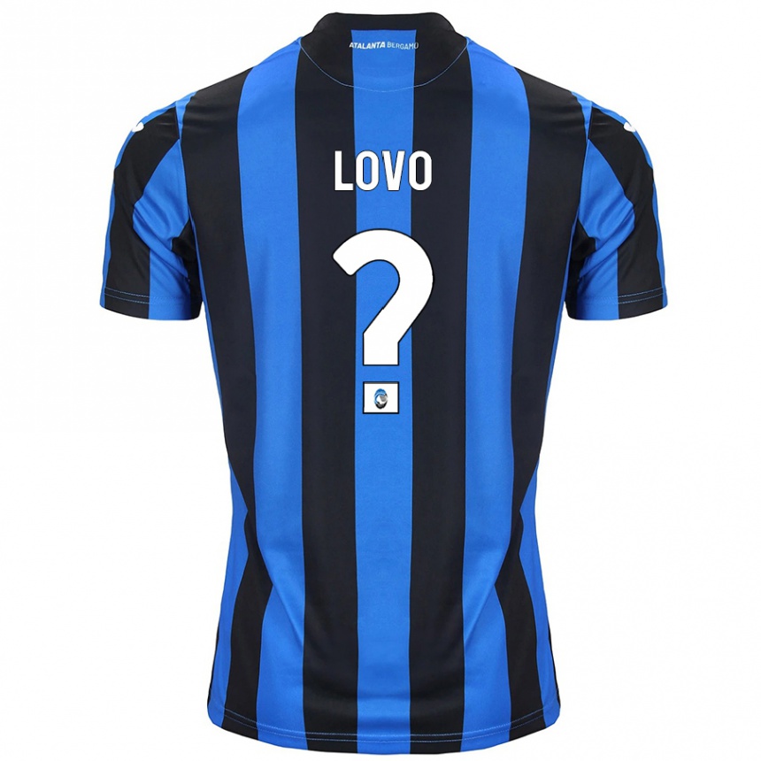 Gyermek Labdarúgás Pietro Lovo #0 Kék Fekete Hazai Jersey 2024/25 Mez Póló Ing