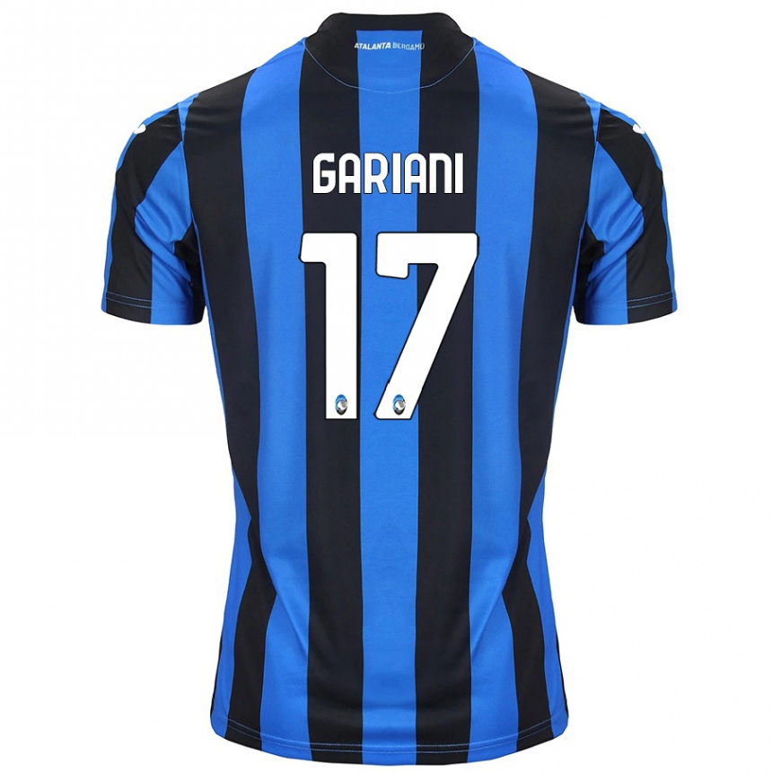 Gyermek Labdarúgás Niccolò Gariani #17 Kék Fekete Hazai Jersey 2024/25 Mez Póló Ing