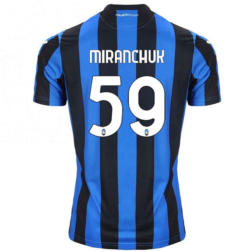 Gyermek Labdarúgás Aleksey Miranchuk #59 Kék Fekete Hazai Jersey 2024/25 Mez Póló Ing