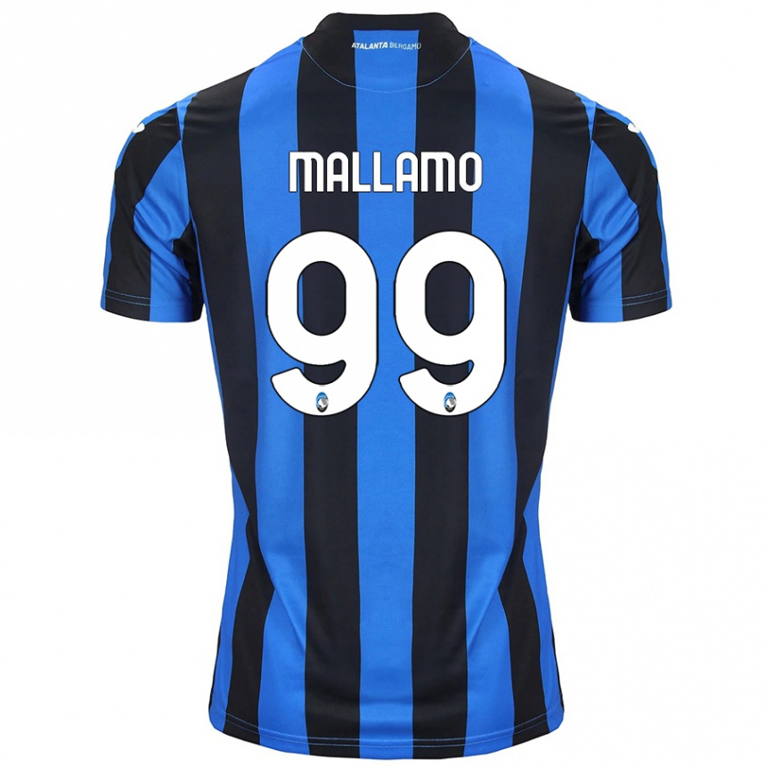 Gyermek Labdarúgás Alessandro Mallamo #99 Kék Fekete Hazai Jersey 2024/25 Mez Póló Ing