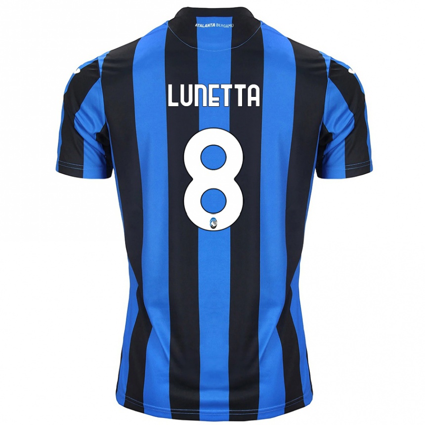 Gyermek Labdarúgás Gabriel Lunetta #8 Kék Fekete Hazai Jersey 2024/25 Mez Póló Ing