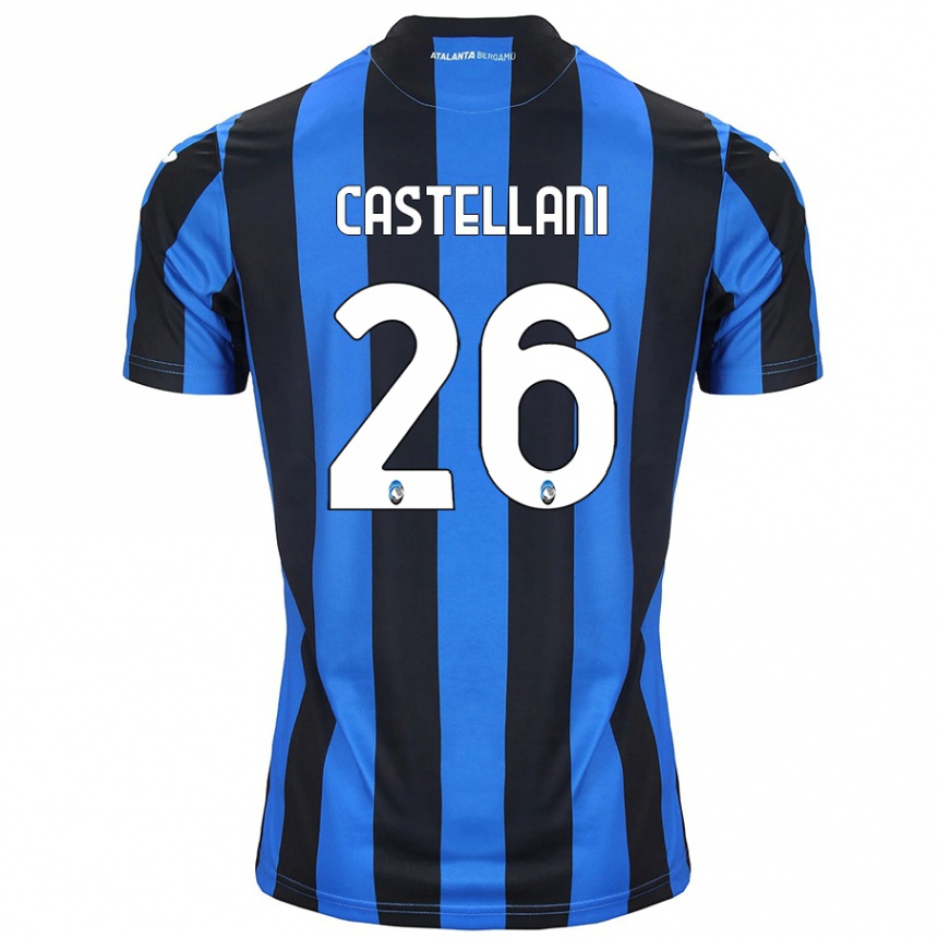 Gyermek Labdarúgás Eleonora Castellani #26 Kék Fekete Hazai Jersey 2024/25 Mez Póló Ing