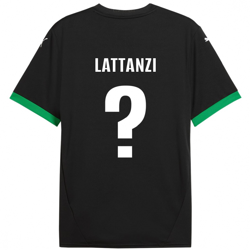 Gyermek Labdarúgás Luca Lattanzi #0 Fekete Sötétzöld Hazai Jersey 2024/25 Mez Póló Ing