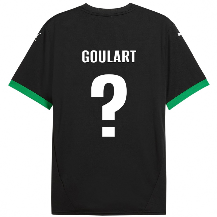 Gyermek Labdarúgás Yago Goulart #0 Fekete Sötétzöld Hazai Jersey 2024/25 Mez Póló Ing