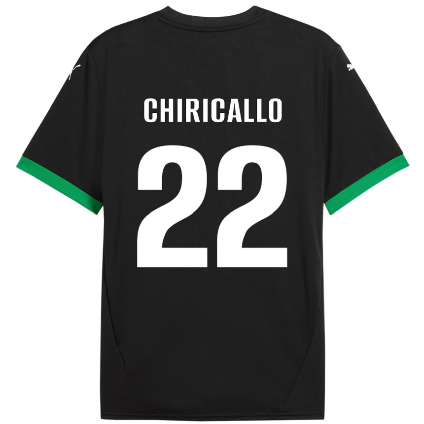 Gyermek Labdarúgás Giovanni Chiricallo #22 Fekete Sötétzöld Hazai Jersey 2024/25 Mez Póló Ing