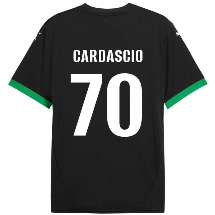 Gyermek Labdarúgás Alessandro Cardascio #70 Fekete Sötétzöld Hazai Jersey 2024/25 Mez Póló Ing