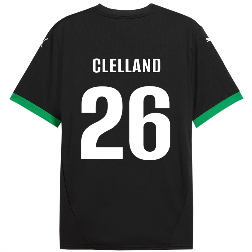 Gyermek Labdarúgás Lana Clelland #26 Fekete Sötétzöld Hazai Jersey 2024/25 Mez Póló Ing