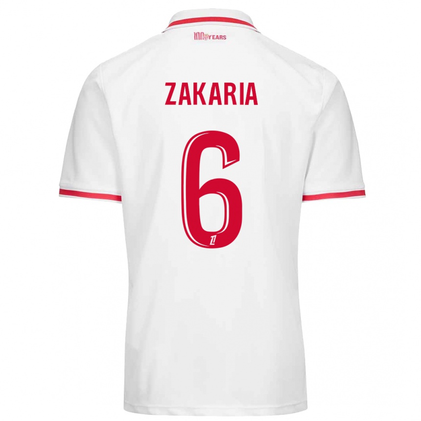 Gyermek Labdarúgás Denis Zakaria #6 Fehér Piros Hazai Jersey 2024/25 Mez Póló Ing