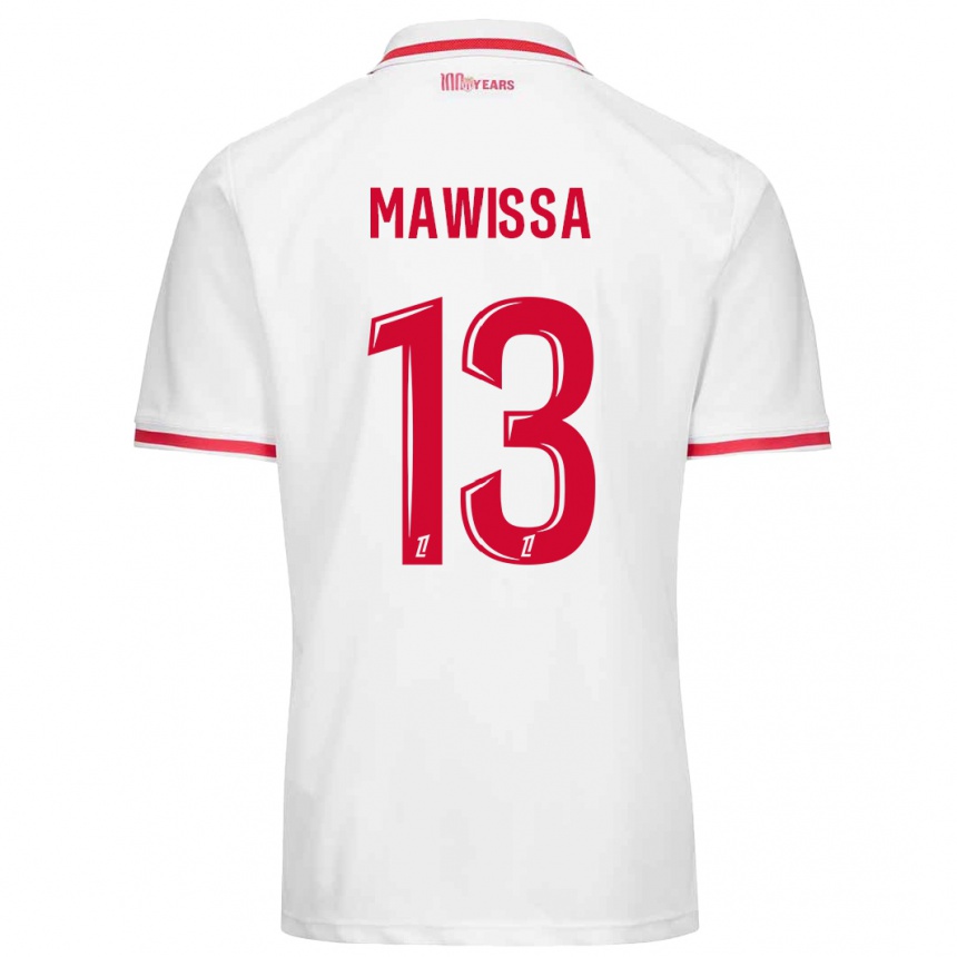 Gyermek Labdarúgás Christian Mawissa Elebi #13 Fehér Piros Hazai Jersey 2024/25 Mez Póló Ing