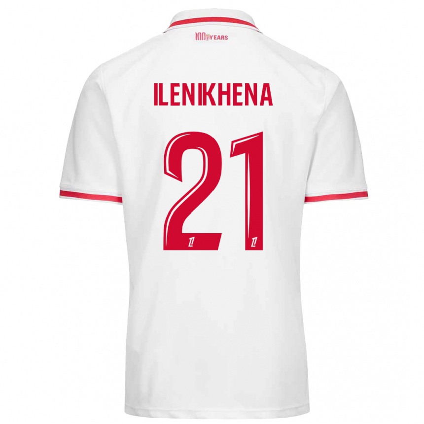 Gyermek Labdarúgás George Ilenikhena #21 Fehér Piros Hazai Jersey 2024/25 Mez Póló Ing