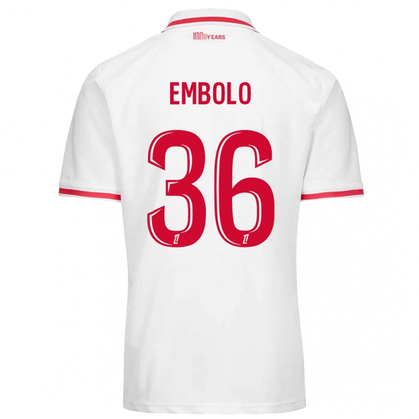 Gyermek Labdarúgás Breel Embolo #36 Fehér Piros Hazai Jersey 2024/25 Mez Póló Ing