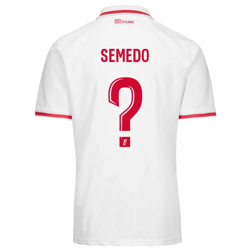 Gyermek Labdarúgás Jordan Semedo #0 Fehér Piros Hazai Jersey 2024/25 Mez Póló Ing