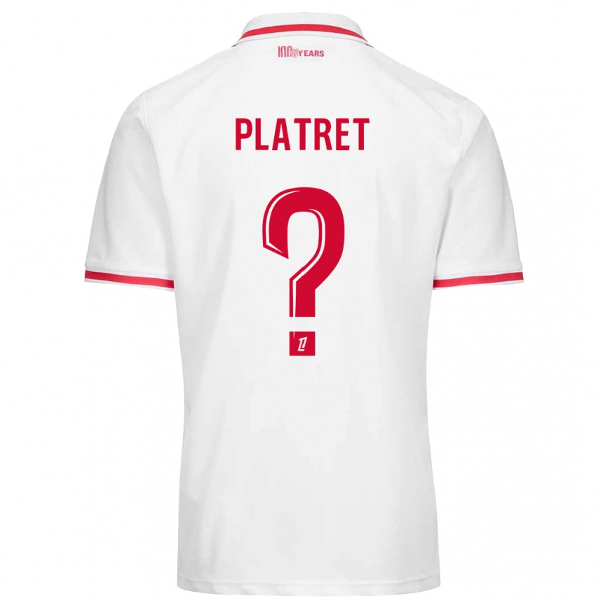 Gyermek Labdarúgás Aurélien Platret #0 Fehér Piros Hazai Jersey 2024/25 Mez Póló Ing