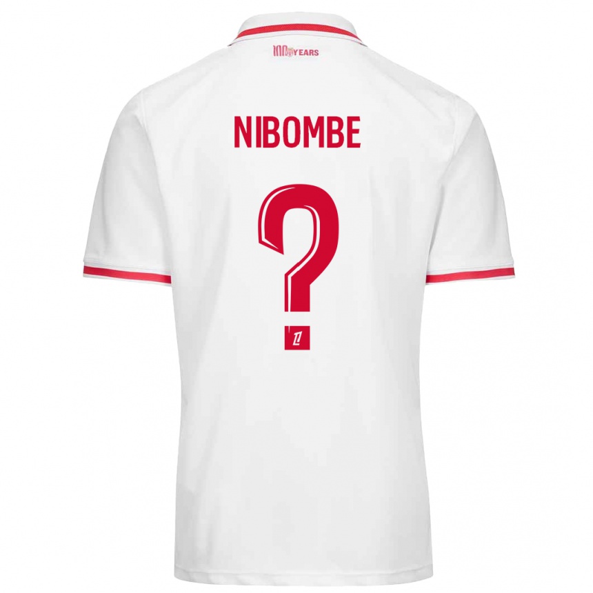 Gyermek Labdarúgás Samuel Nibombe #0 Fehér Piros Hazai Jersey 2024/25 Mez Póló Ing