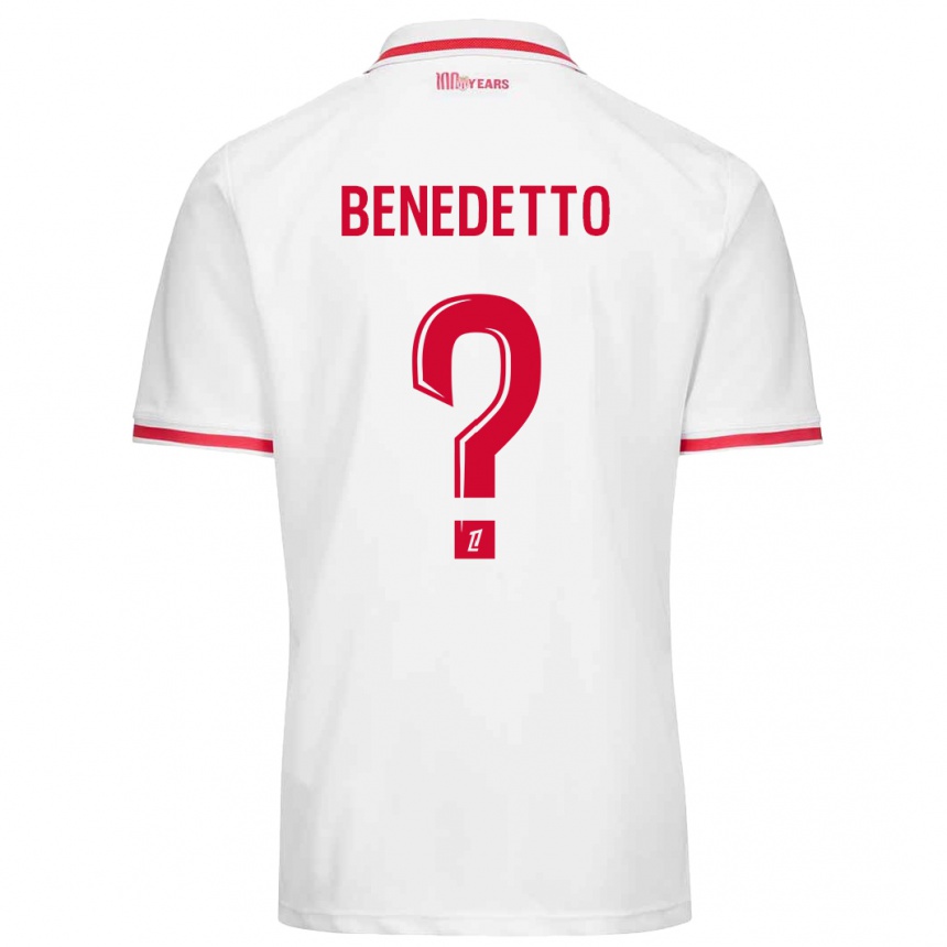 Gyermek Labdarúgás Antéo Benedetto #0 Fehér Piros Hazai Jersey 2024/25 Mez Póló Ing