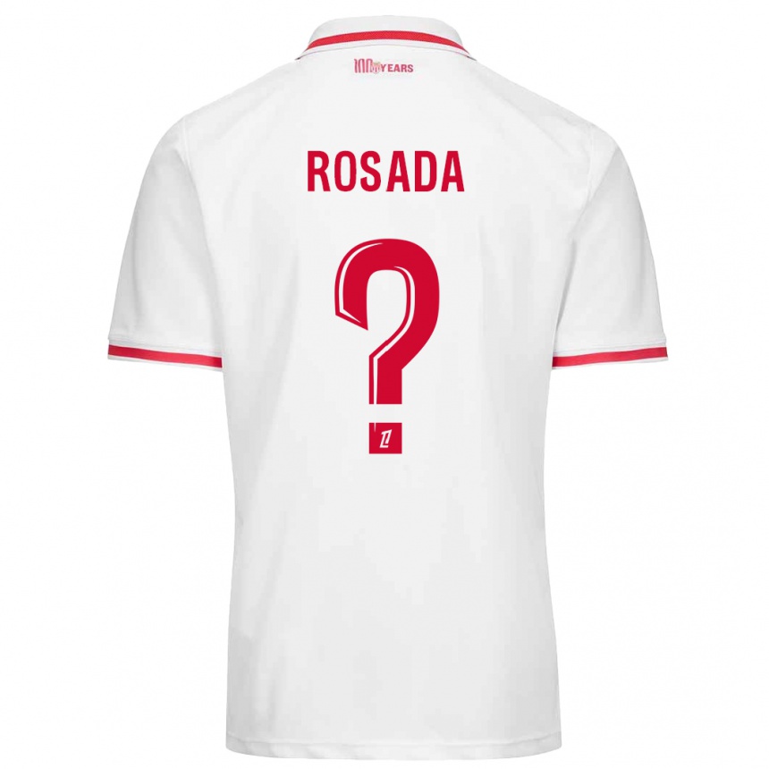 Gyermek Labdarúgás Riley Rosada #0 Fehér Piros Hazai Jersey 2024/25 Mez Póló Ing