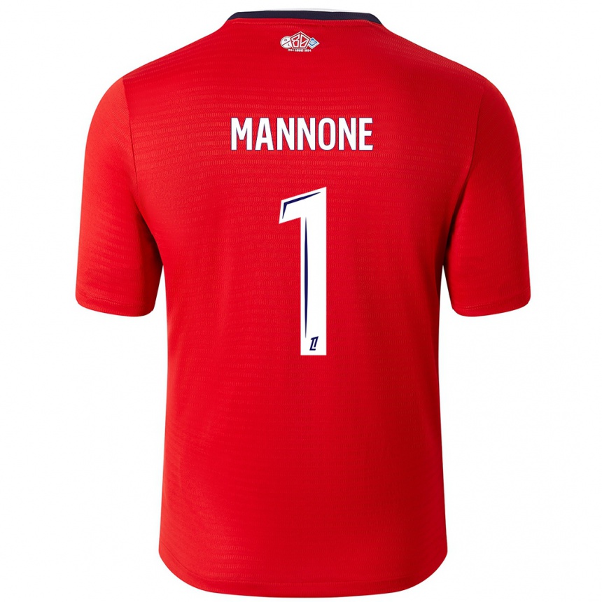 Gyermek Labdarúgás Vito Mannone #1 Piros Fehér Hazai Jersey 2024/25 Mez Póló Ing