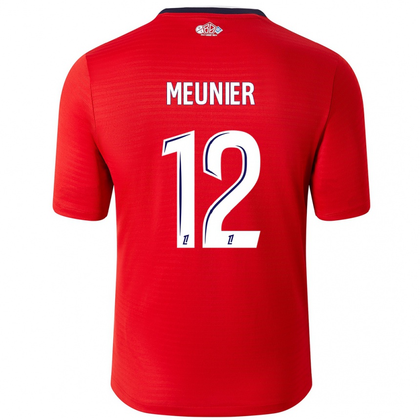 Gyermek Labdarúgás Thomas Meunier #12 Piros Fehér Hazai Jersey 2024/25 Mez Póló Ing