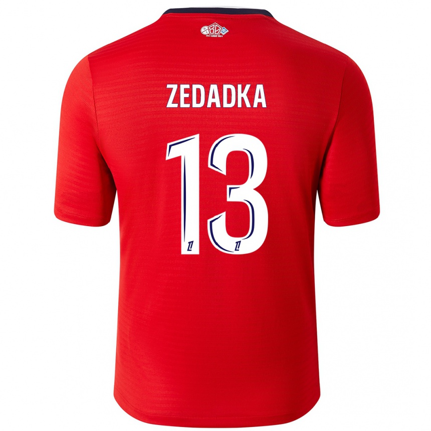 Gyermek Labdarúgás Akim Zedadka #13 Piros Fehér Hazai Jersey 2024/25 Mez Póló Ing