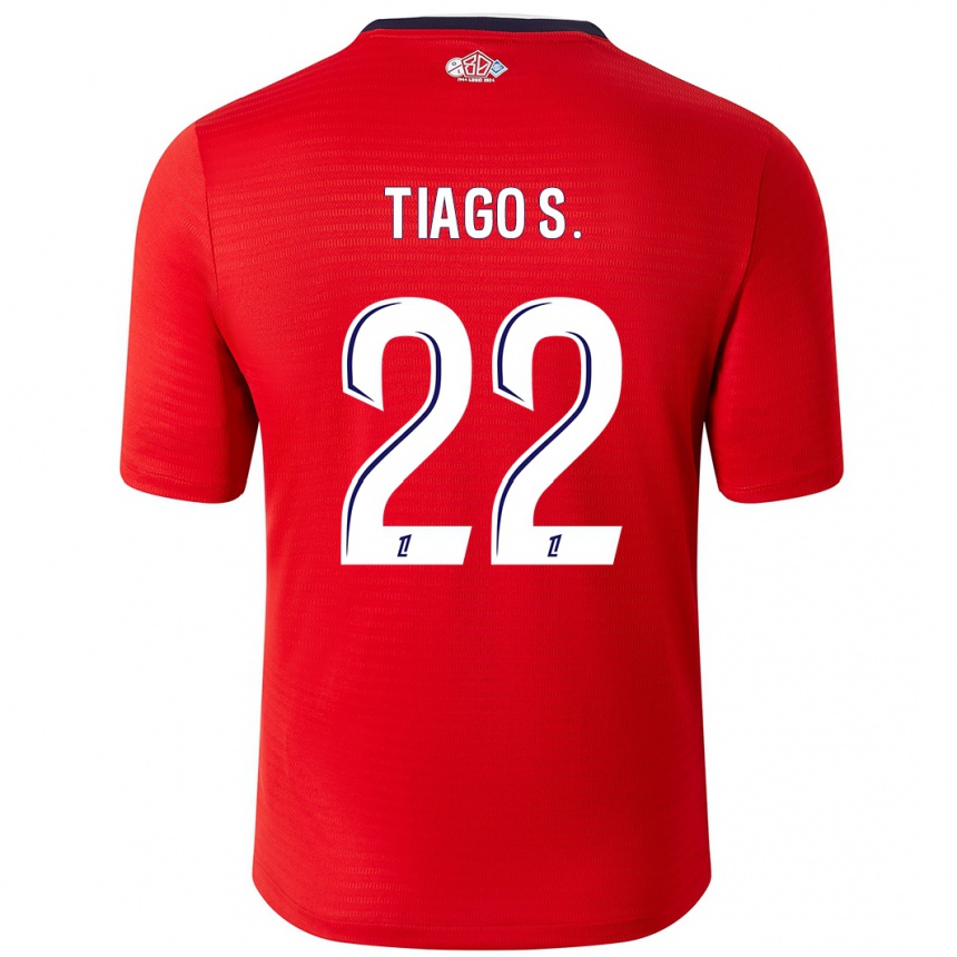 Gyermek Labdarúgás Tiago Santos #22 Piros Fehér Hazai Jersey 2024/25 Mez Póló Ing