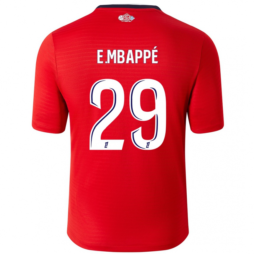 Gyermek Labdarúgás Ethan Mbappe #29 Piros Fehér Hazai Jersey 2024/25 Mez Póló Ing