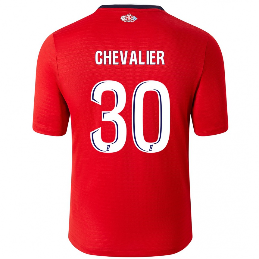 Gyermek Labdarúgás Lucas Chevalier #30 Piros Fehér Hazai Jersey 2024/25 Mez Póló Ing