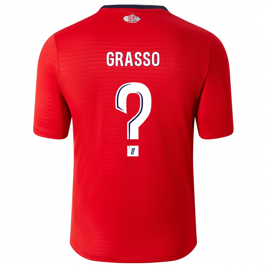 Gyermek Labdarúgás Enzo Grasso #0 Piros Fehér Hazai Jersey 2024/25 Mez Póló Ing