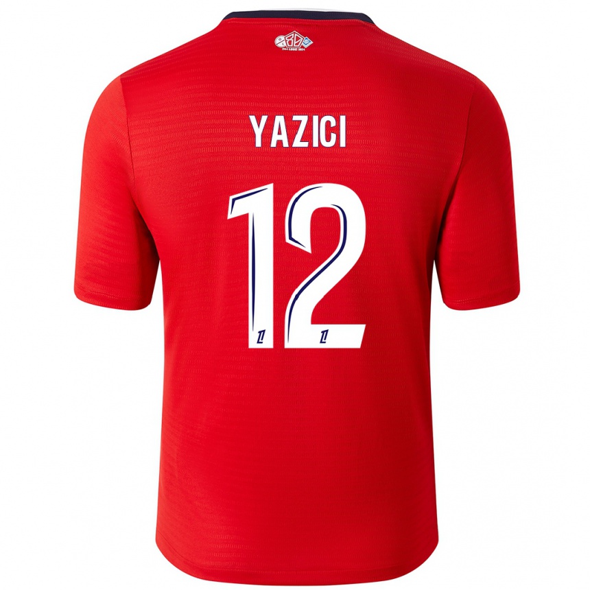 Gyermek Labdarúgás Yusuf Yazici #12 Piros Fehér Hazai Jersey 2024/25 Mez Póló Ing