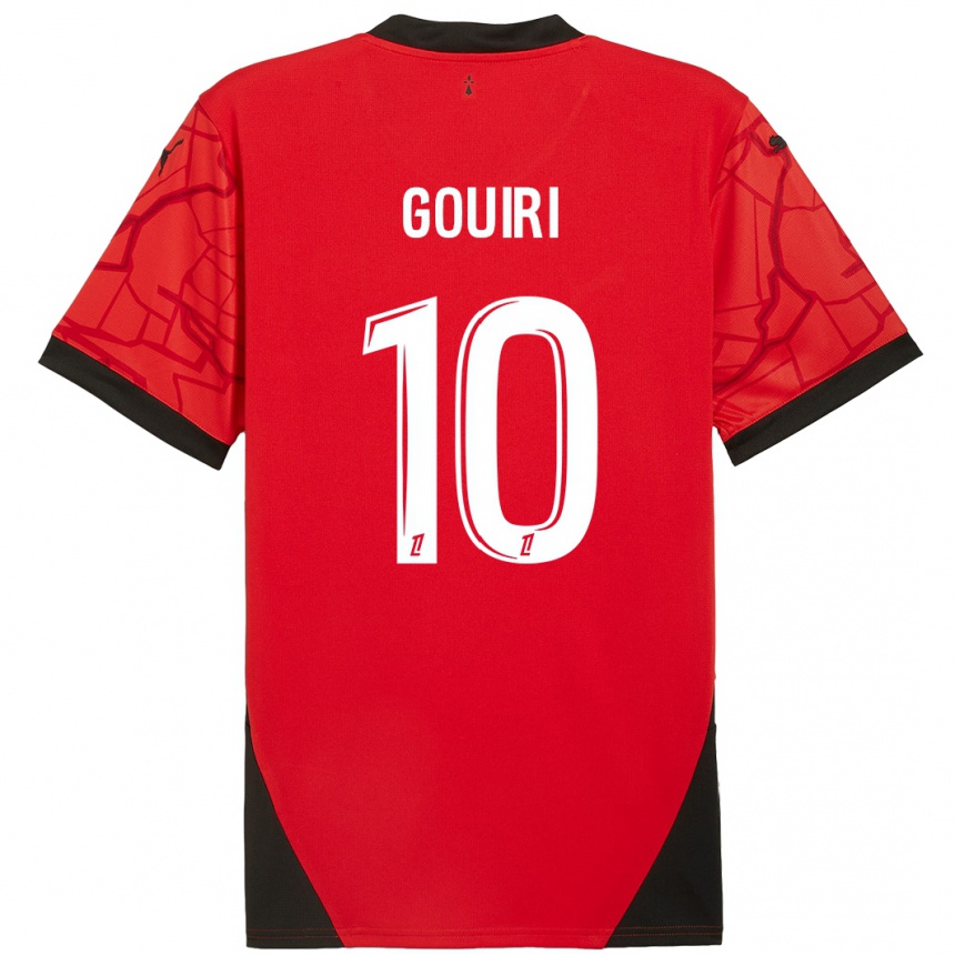 Gyermek Labdarúgás Amine Gouiri #10 Piros Fekete Hazai Jersey 2024/25 Mez Póló Ing