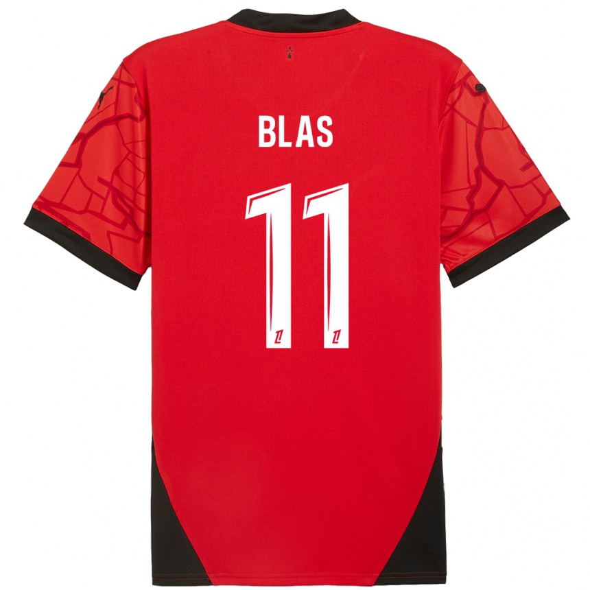 Gyermek Labdarúgás Ludovic Blas #11 Piros Fekete Hazai Jersey 2024/25 Mez Póló Ing