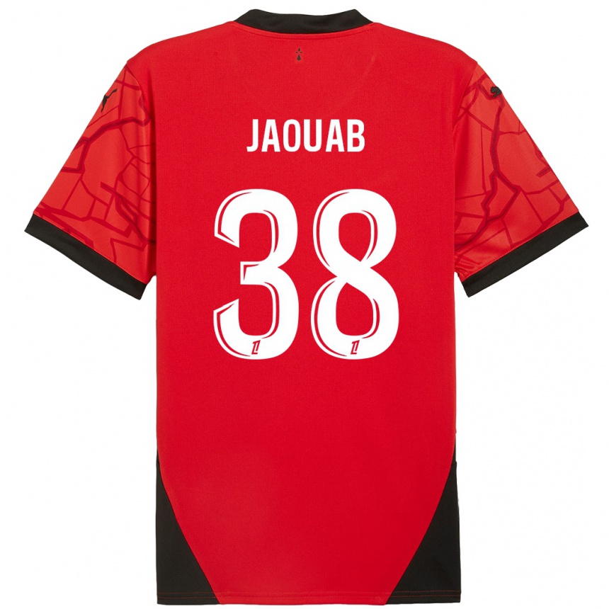 Gyermek Labdarúgás Mohamed Jaouab #38 Piros Fekete Hazai Jersey 2024/25 Mez Póló Ing