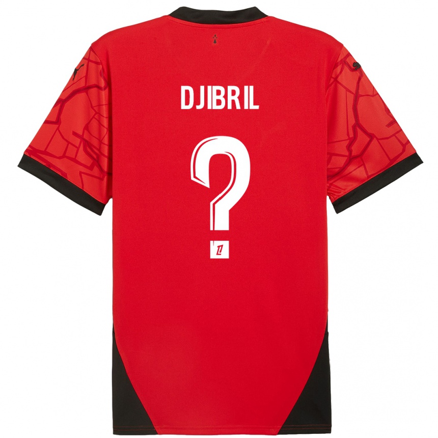 Gyermek Labdarúgás Djibril Diallo #0 Piros Fekete Hazai Jersey 2024/25 Mez Póló Ing