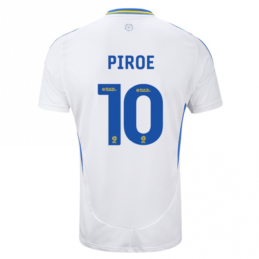 Gyermek Labdarúgás Joël Piroe #10 Fehér Kék Hazai Jersey 2024/25 Mez Póló Ing