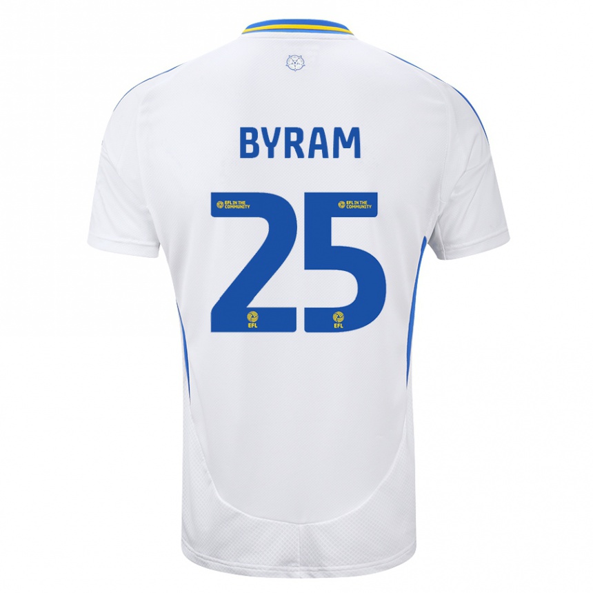 Gyermek Labdarúgás Sam Byram #25 Fehér Kék Hazai Jersey 2024/25 Mez Póló Ing