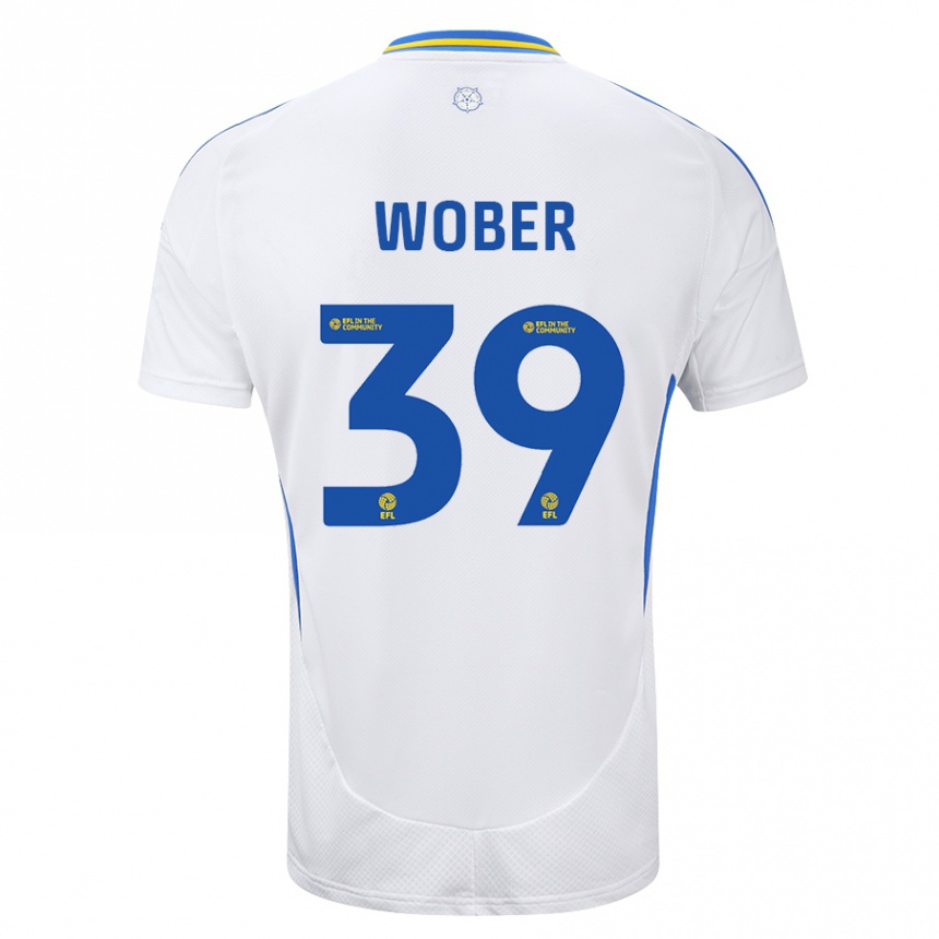 Gyermek Labdarúgás Maximilian Wöber #39 Fehér Kék Hazai Jersey 2024/25 Mez Póló Ing