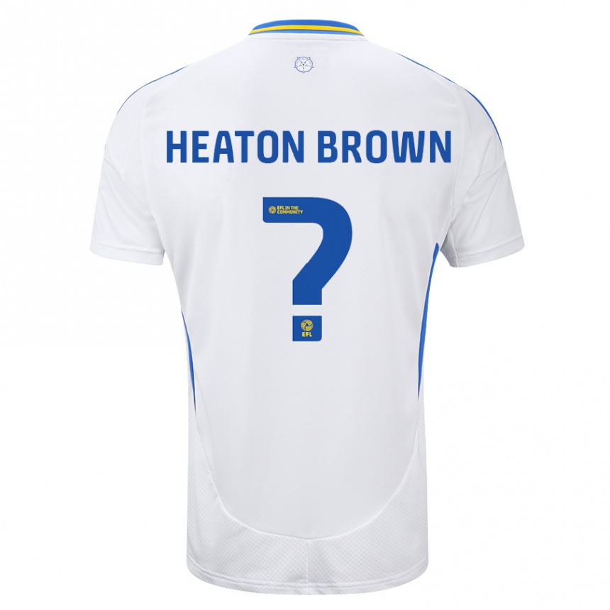 Gyermek Labdarúgás Heaton Brown #0 Fehér Kék Hazai Jersey 2024/25 Mez Póló Ing