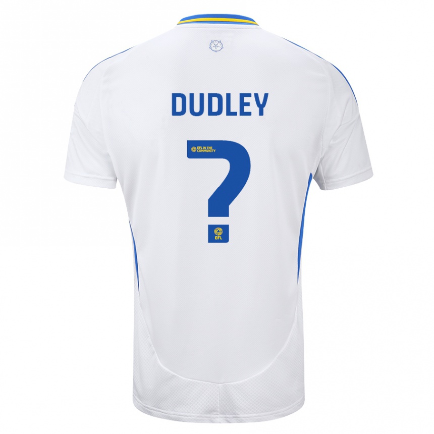 Gyermek Labdarúgás Louie Dudley #0 Fehér Kék Hazai Jersey 2024/25 Mez Póló Ing