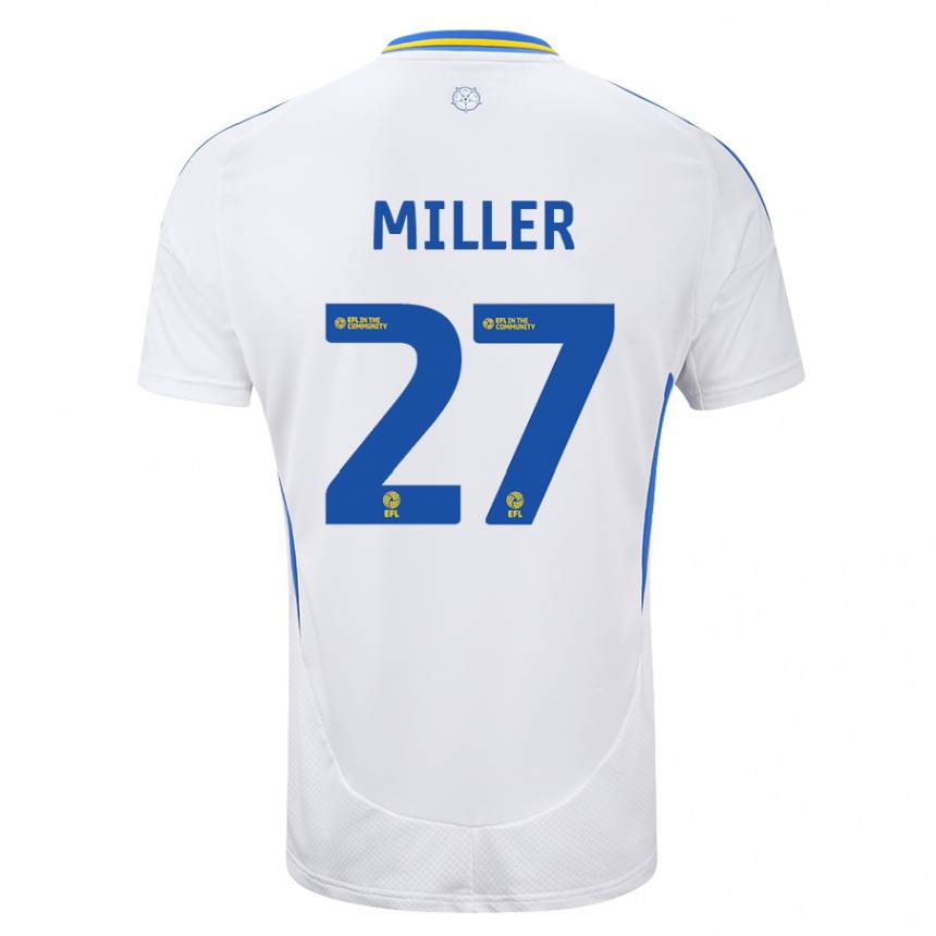 Gyermek Labdarúgás Amari Miller #27 Fehér Kék Hazai Jersey 2024/25 Mez Póló Ing