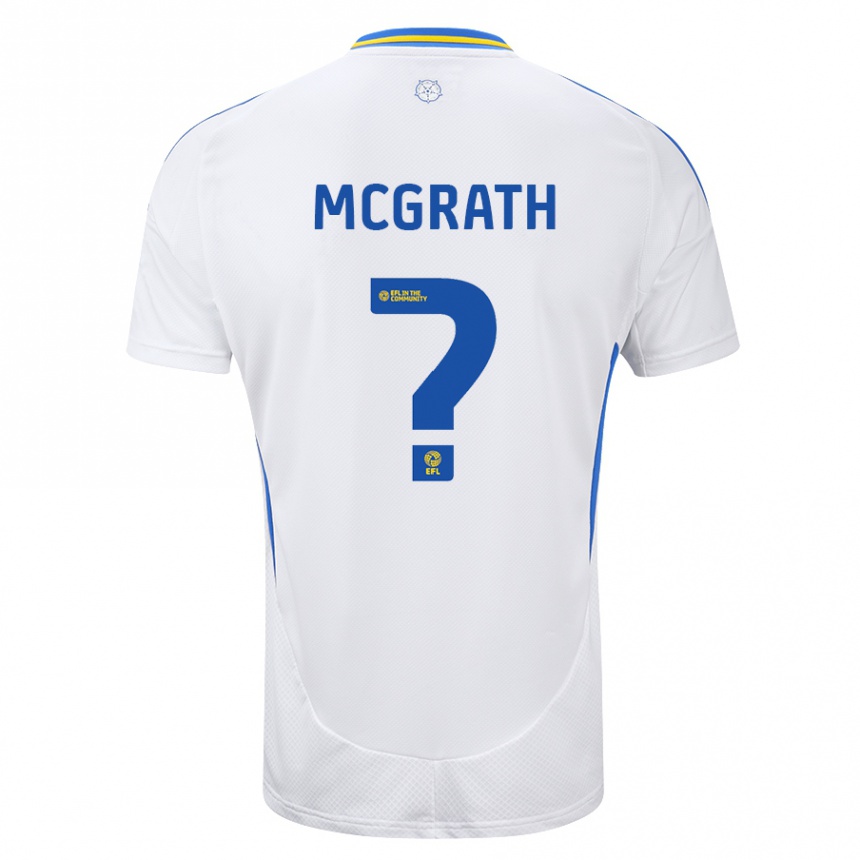 Gyermek Labdarúgás Ronnie Mcgrath #0 Fehér Kék Hazai Jersey 2024/25 Mez Póló Ing