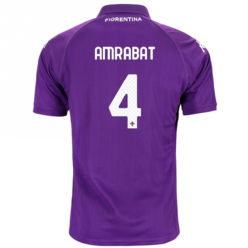 Gyermek Labdarúgás Sofyan Amrabat #4 Lila Hazai Jersey 2024/25 Mez Póló Ing