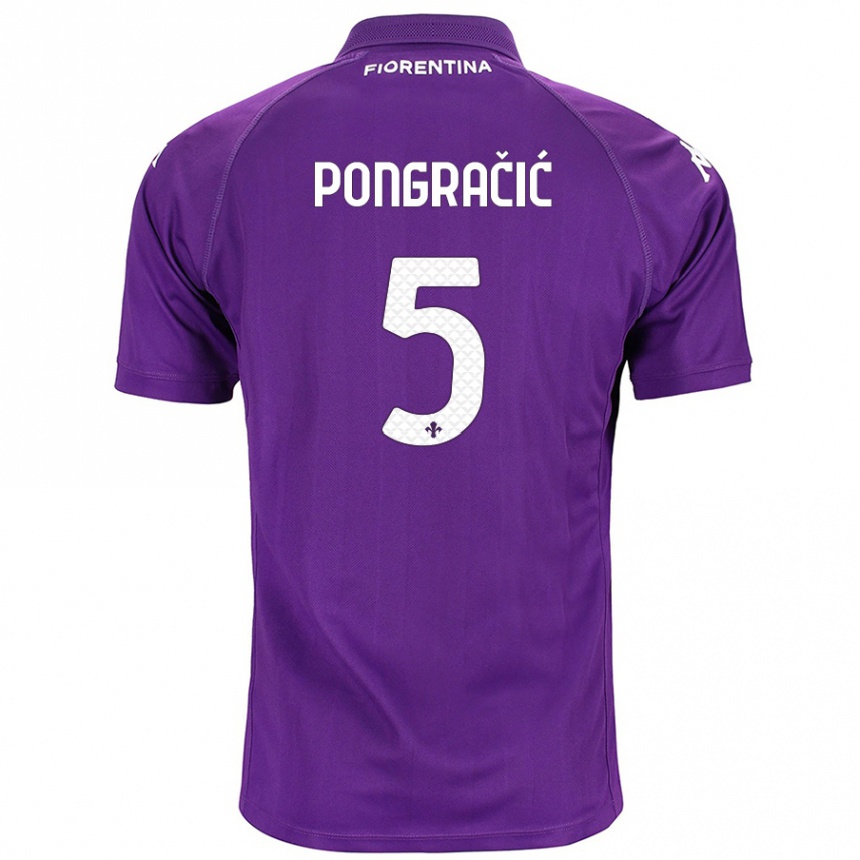 Gyermek Labdarúgás Marin Pongračić #5 Lila Hazai Jersey 2024/25 Mez Póló Ing