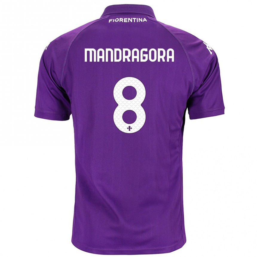 Gyermek Labdarúgás Rolando Mandragora #8 Lila Hazai Jersey 2024/25 Mez Póló Ing